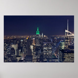 Poster Skyline da noite de New York