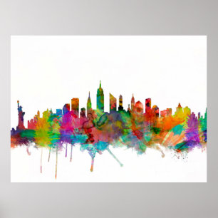 Pôster Skyline da Nova Iorque
