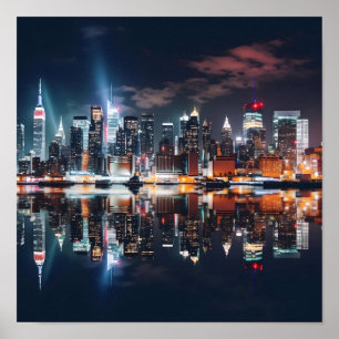 Poster Skyline da Nova Iorque Night