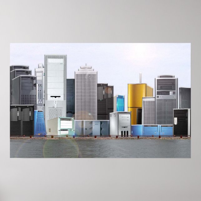 Pôster Skyline da torre PC (Frente)