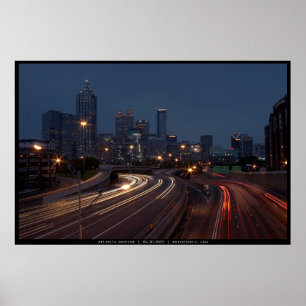Pôster Skyline de Atlanta no crepúsculo