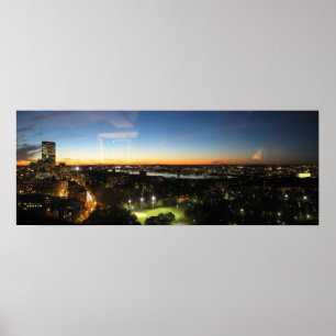 Pôster Skyline de Boston no por do sol