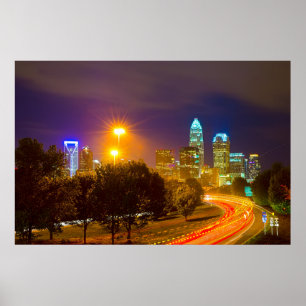 Pôster Skyline de Charlotte NC