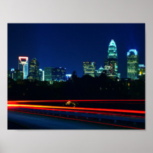 Pôster Skyline de Charlotte NC