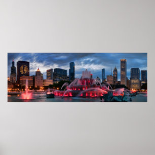 Pôster Skyline de Chicago em canvas