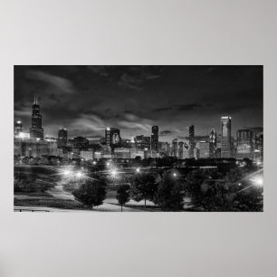 Pôster Skyline de Chicago em canvas