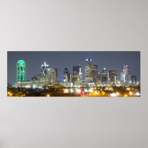 Poster Skyline de Dallas na noite