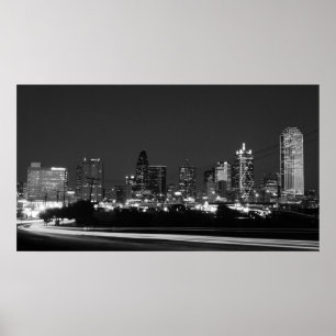 Pôster skyline de Dallas na noite