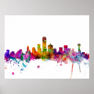 Pôster Skyline de Dallas Texas