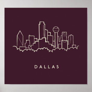 Poster Skyline de Dallas Texas