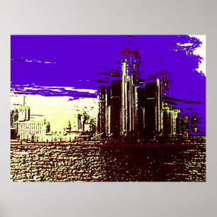 Poster Skyline de Detroit