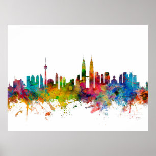 Pôster Skyline de Kuala Lumpur Malaysia