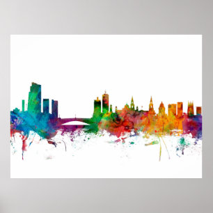 Poster Skyline de Leeds Inglaterra