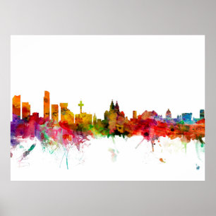 Poster Skyline de Liverpool Inglaterra