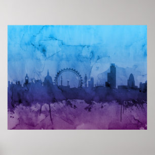 Pôster Skyline de Londres Inglaterra