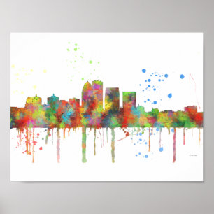 PÔSTER SKYLINE DE LOUISVILLE, KENTUCKY