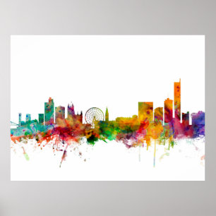 Pôster Skyline de Manchester Inglaterra