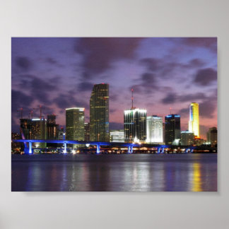 Poster Skyline de Miami Evening