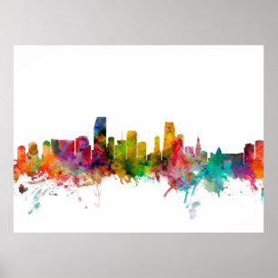 Pôster Skyline de Miami Florida
