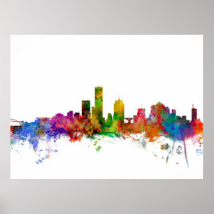 Pôster Skyline de Milwaukee Wisconsin