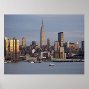 Pôster Skyline de New York no crepúsculo
