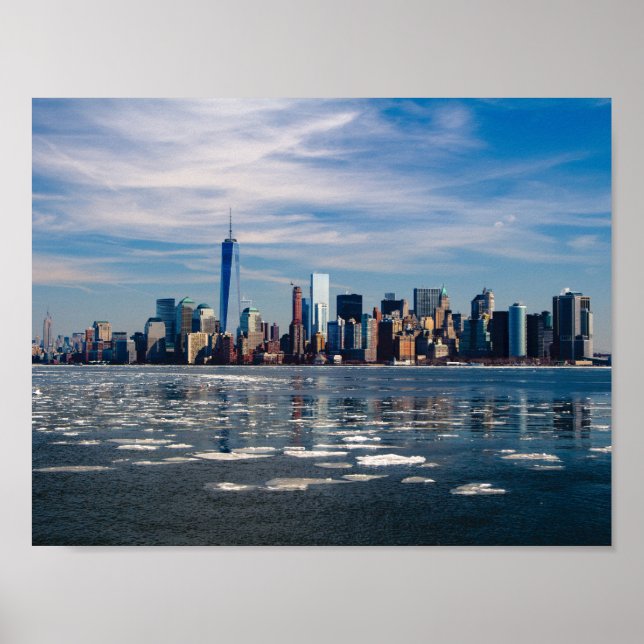 Poster Skyline de Nova York Manhattan (Frente)