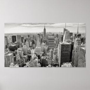 Pôster Skyline de Nova York, preto e branco