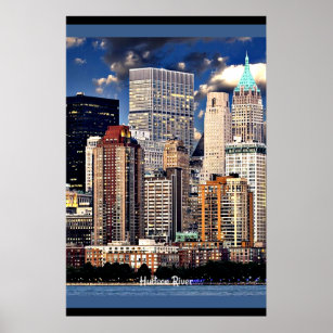 Poster Skyline de Nova York, veleiro no rio Hudson