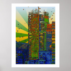 Poster Skyline de NYC: A construção de New York Times