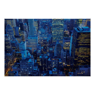 Pôster Skyline de NYC, opinião de ângulo alto no