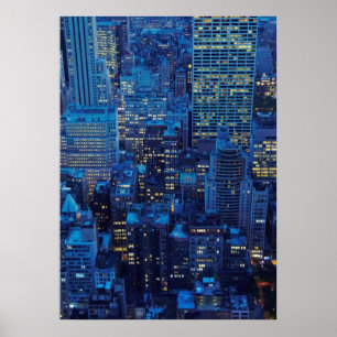 Pôster Skyline de NYC, opinião de ângulo alto no