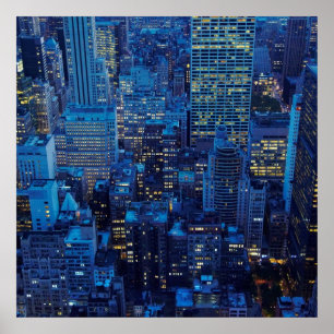 Pôster Skyline de NYC, opinião de ângulo alto no