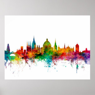 Pôster Skyline de Oxford Inglaterra