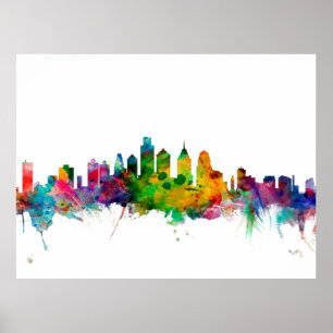 Pôster Skyline de Philadelphfia Pensilvânia