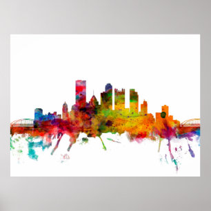 Poster Skyline de Pittsburgh Pensilvânia