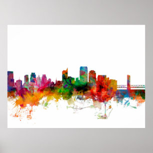 Poster Skyline de Sacramento Califórnia
