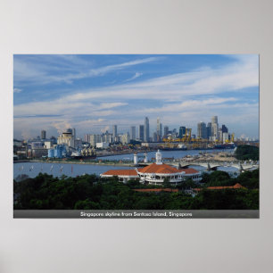 Poster Skyline de Singapore da ilha de Sentosa, Singapore