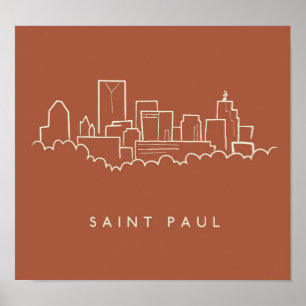 Poster Skyline de St Paul, Minnesota