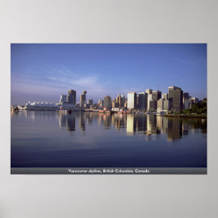 Pôster Skyline de Vancôver, Columbia Britânica, Canadá