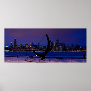 Pôster Skyline do feriado de Chicago