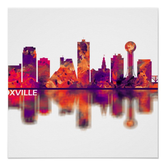 Pôster Skyline do Tennessee em Knoxville (Frente)