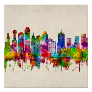 Pôster Skyline do Texas