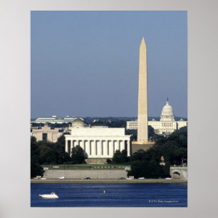 Poster Skyline do Washington DC com o Capitólio dos E.U.