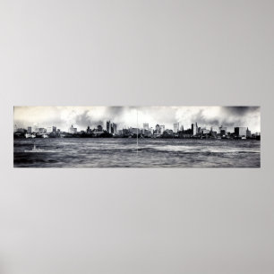 Poster Skyline Fotografia panorâmico do vintage NYC