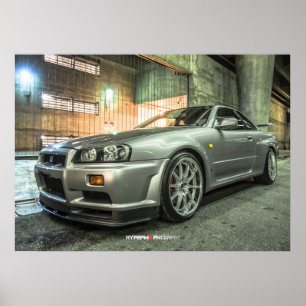 Pôster Skyline GT-r R34 de Nissan em Los Angeles do