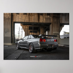 Poster Skyline GT-r R34 de Nissan em Los Angeles do