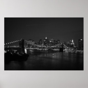 Pôster Skyline II B&W de Manhattan