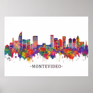 Poster Skyline Montevidéu Uruguai