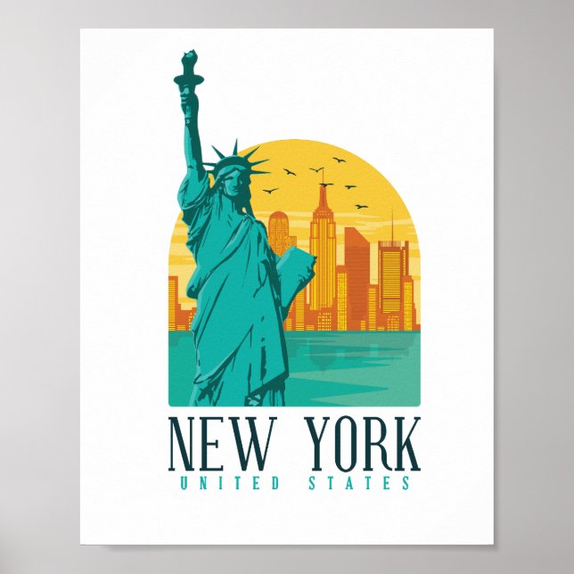 Poster Skyline Na moda de Nova York (Frente)