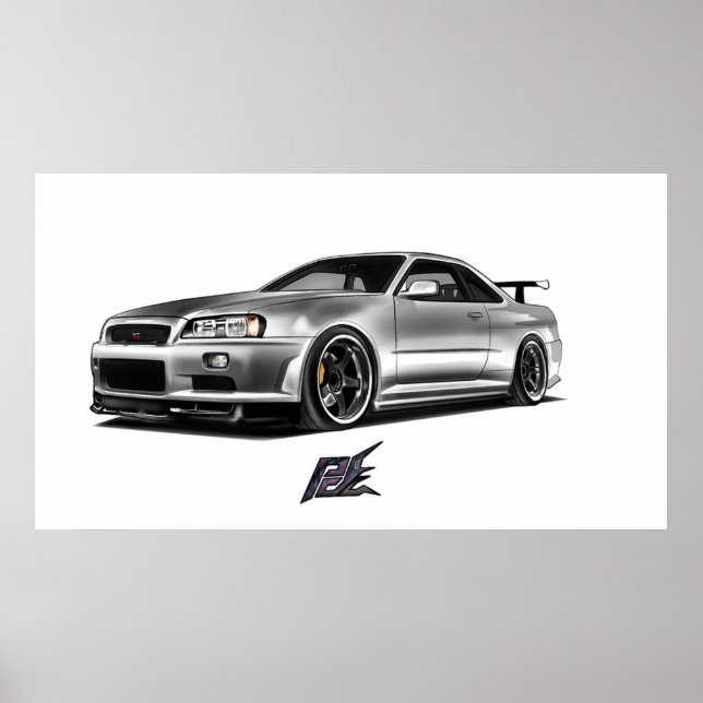 Poster skyline nissan gtr r34 (Frente)